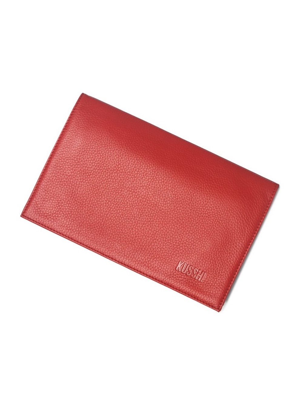Kusshi Red Leather Makeup Clutch Cover with Brush Organizer Attachment - Picture 2 of 8
